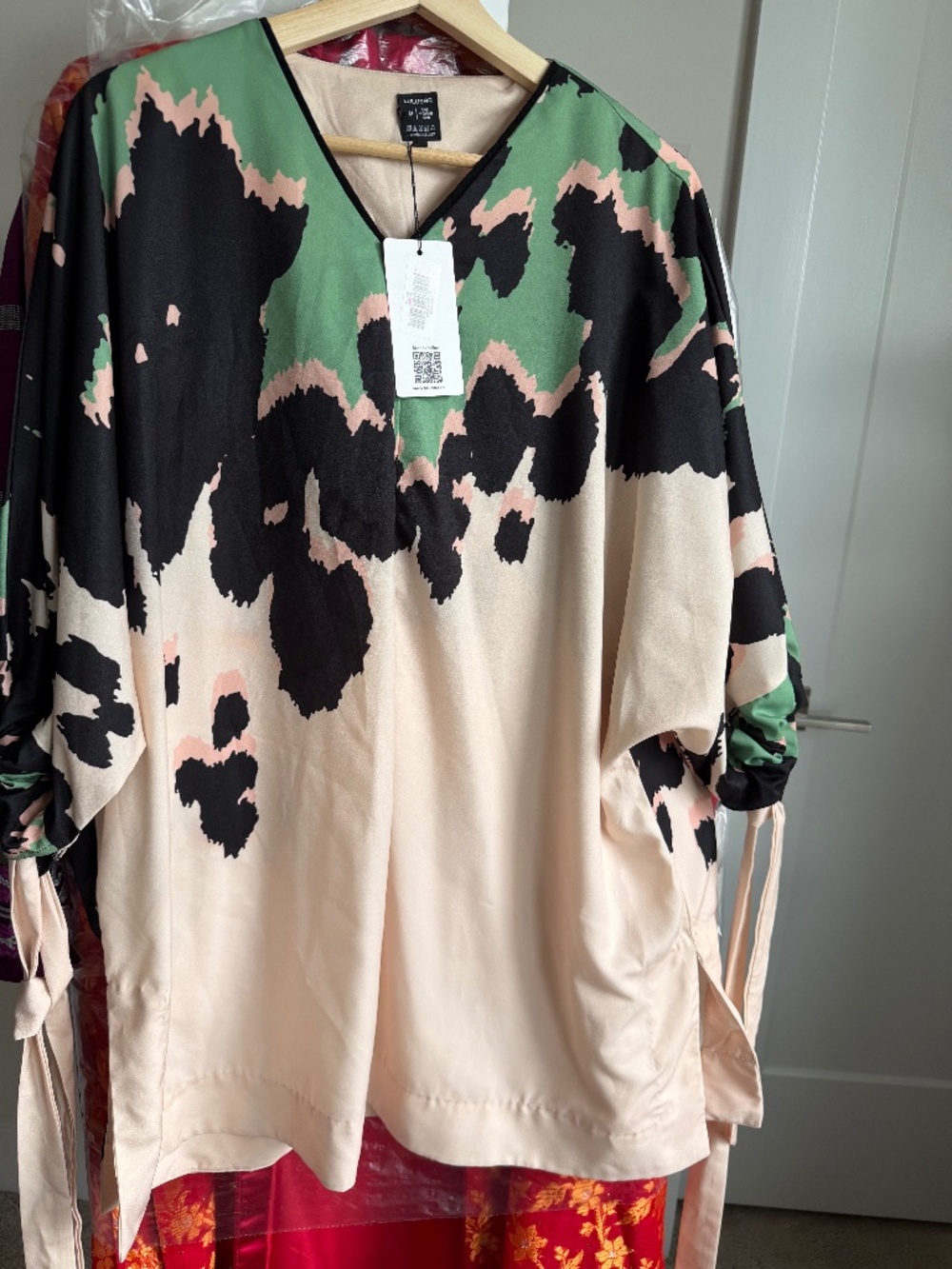 NWT Lulusar Abstract Camo Print Top with Side Ties